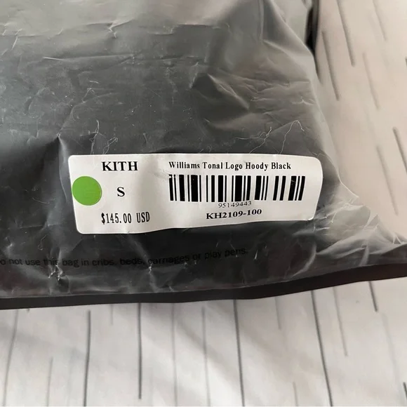 Classic Kith Box Logo Williams Logo Tonal Sweatshirt Hoodie Small New Black - Picture 5 of 6